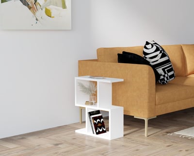 Bijzettafel Woody Fashion met 2 verdiepingen | 100% melamine coating | Wit. Bijzettafel Woody Fashion met 2 verdiepingen | 100% melamine coating | Wit.