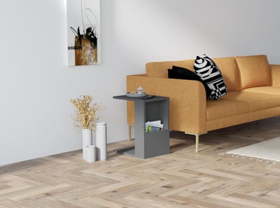 Multifunctionele Woody Fashion Bijzettafel met Extra Opbergruimte - Antraciet Multifunctionele Woody Fashion Bijzettafel met Extra Opbergruimte - Antraciet