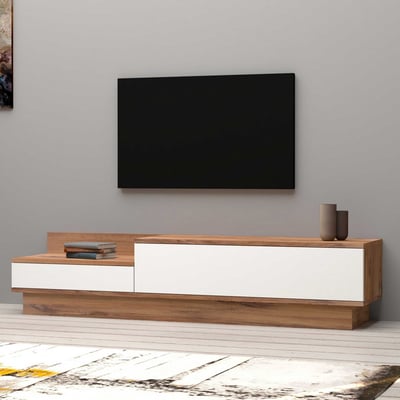 Modern TV-meubel - Gemelamineerd | 160 cm Breedte | Atlantic Pine Wit