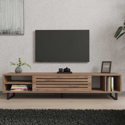 Modern TV-meubel - Woody Fashion | 100% Gemelamineerd Atlantisch Pijnboomhout | 18mm Dikte, 160x35x40cm Modern TV-meubel - Woody Fashion | 100% Gemelamineerd Atlantisch Pijnboomhout | 18mm Dikte, 160x35x40cm