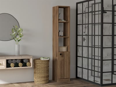 Modern Walnut Badkamermeubel - 100% Melaminegecoat Spaanplaat Modern Walnut Badkamermeubel - 100% Melaminegecoat Spaanplaat