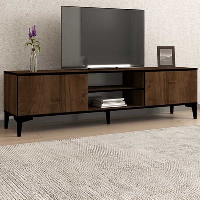Erem TV-meubel | 100% MELAMINE | Walnoot, Zwart