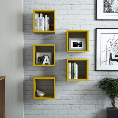 Woody Fashion Wandplank | 100% Melamine Gecoat | Geel