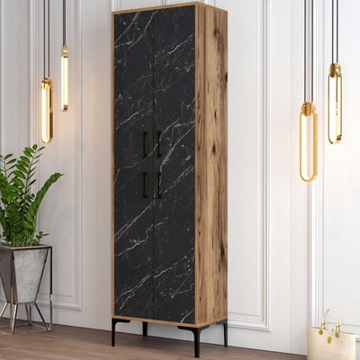 Berlin AS Schoenenkast | 100% MELAMINE | Walnoot, Zwart