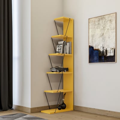 Boekenplank | 18mm Melamine Gecoat | 100% Metalen Frame | 50x150x22cm | Geel Zwart Boekenplank | 18mm Melamine Gecoat | 100% Metalen Frame | 50x150x22cm | Geel Zwart