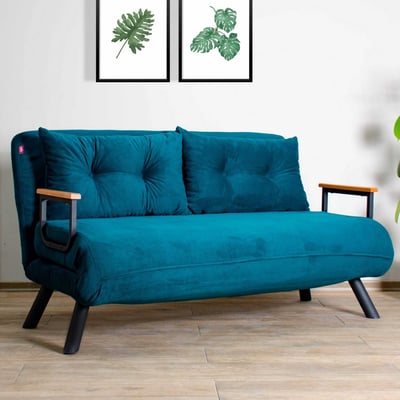 Stijlvolle 2-persoons slaapbank | Comfort en design | 100% metalen frame | Petrol Green Stijlvolle 2-persoons slaapbank | Comfort en design | 100% metalen frame | Petrol Green