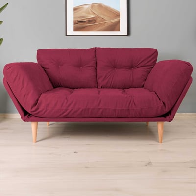 Nina 3-zits slaapbank | Metalen frame | Donkerrood