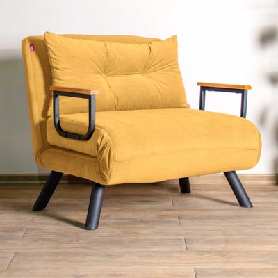Atelier Del Sofa 1-zits slaapbank in mosterd Atelier Del Sofa 1-zits slaapbank in mosterd