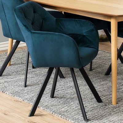 Draaibare eetkamerstoel Levon - donkerblauw