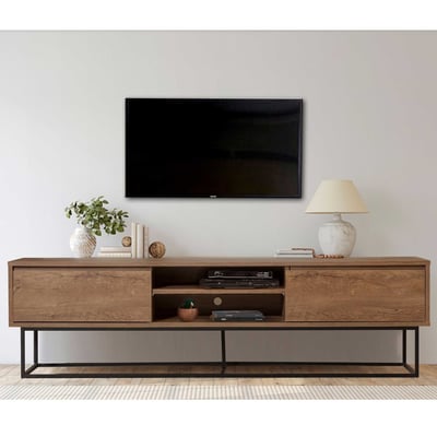 Rodez 180 TV-meubel | 100% MELAMINE | Walnoot, Zwart