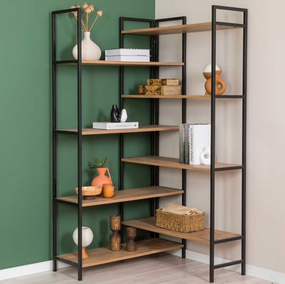 Boekenrek Woody Fashion | 94 x 94 x 177 cm | Atlantic Pine Black-design Boekenrek Woody Fashion | 94 x 94 x 177 cm | Atlantic Pine Black-design