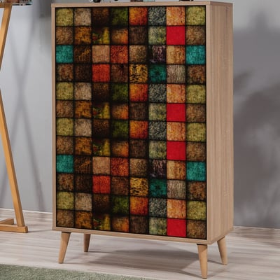Multifunctionele kast Multibox - 100% MELAMINE - Sonoma Eiken - 80 x 127 x 36 cm