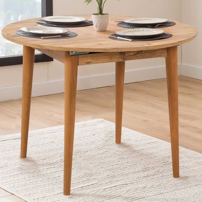 Uitschuifbare eettafel Udogie - 100x100x75 cm - MDF/eik