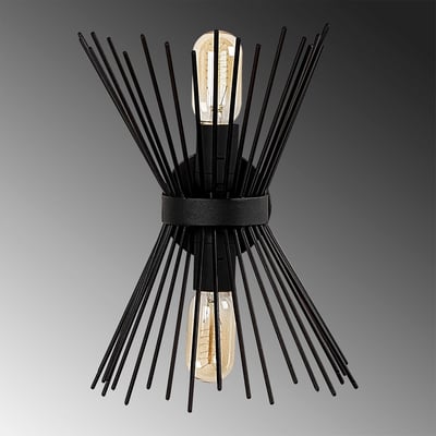 Kirpi Wandlamp | METALEN BEHUIZING | Zwart
