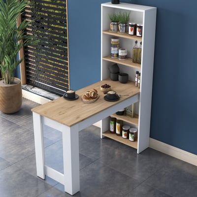 JA102 Keukentafel | 100% MELAMINE | Walnoot, Wit