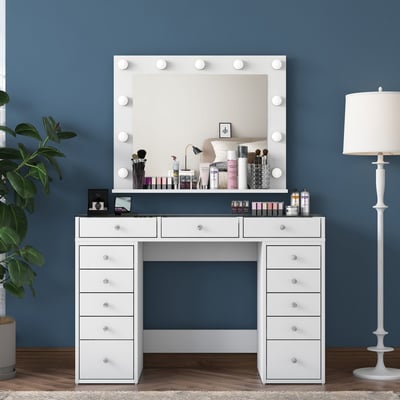 Witte Make-uptafel BJ118 - 100% Melamine