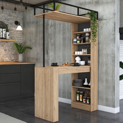 Eettafel JA117 - 100% MELAMINE - Walnoot - 120 x 198,8 x 55,6 cm
