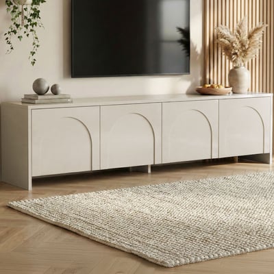 TV-Meubel Aurelia - 100% MELAMINE - Crème - 45 x 32 x 180 cm
