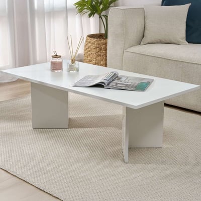 Salontafel Sabin - 100% MELAMINE - Wit - 40 x 60 x 119 cm