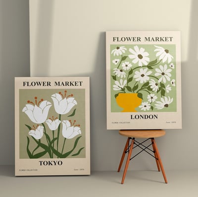 Novato Decoratief canvas schilderij (2 stuks) | Houten lijst | 50 x 70 cm