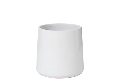 Bloempot rond keramiek wit large