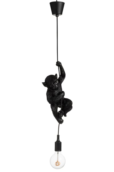 Lamp aap hangend polyresin zwart