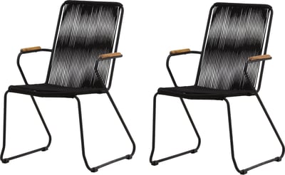 Eetkamerstoel Bois 2-pack Venture Design - Polyester touw, Acacia - 63x93x60 cm