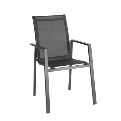 Tuinstoel Perry aluminium - zwart