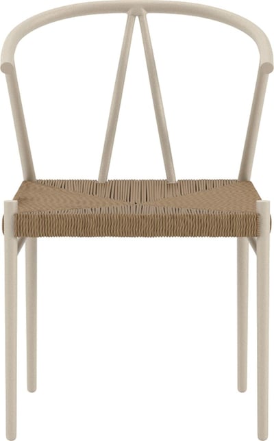 Eetkamerstoel Alfons Venture Design - Staal & Rotan - 58x74x55 cm - Beige