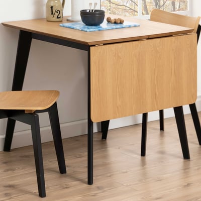 Eettafel Rover 80/120x80 - eik/zwart