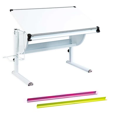 Bureau Matthijs met kantelbaar werkblad - wit Bureau Matthijs met kantelbaar werkblad - wit