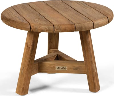 Bijzettafeltje Ferdau gerecycleerd teak - Ø60 cm - Bruin