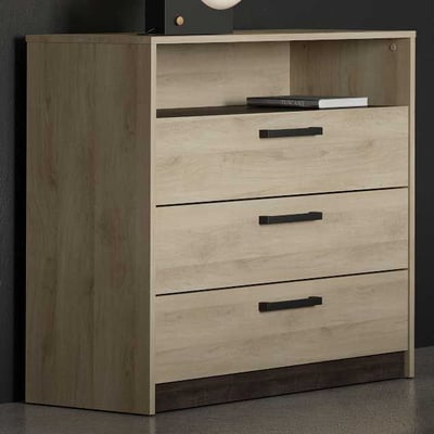 Ladekast Waylon 3 lades en 1 open vak-Kronberg eik/Waterford eik