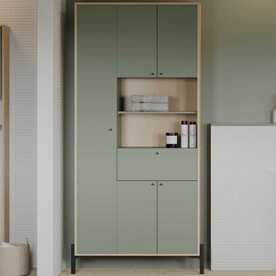 Badkamerkast Elisa - 32,90x83,60x201,50 cm - Mintgroen/spaanplaat Badkamerkast Elisa - 32,90x83,60x201,50 cm - Mintgroen/spaanplaat