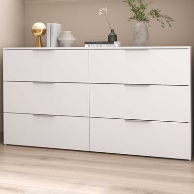 Ladekast Spectre - 151x41x81cm - 6 lades - wit