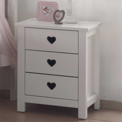 Nachtkastje Amori met 3 lades - wit