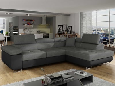 Hoekzetel Olmo | 275 x 202 x 90 cm | Grijs-zwart Hoekzetel Olmo | 275 x 202 x 90 cm | Grijs-zwart
