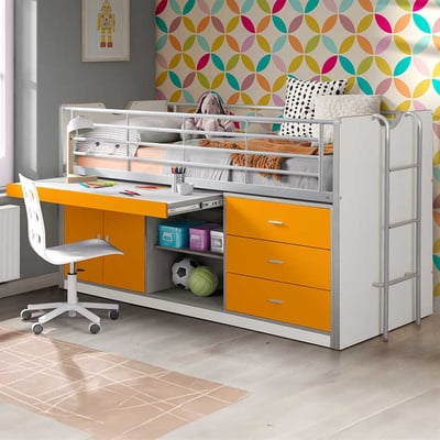 Halfhoogslaper met bureau Bonny 95 - oranje