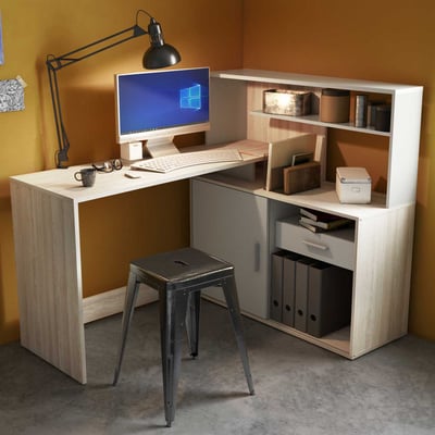 Bureau Brigitte-Shannon eik/mat wit Bureau Brigitte-Shannon eik/mat wit
