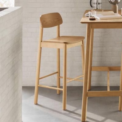 Barstoel Barlow - 43x46x105cm - eikfineer Barstoel Barlow - 43x46x105cm - eikfineer