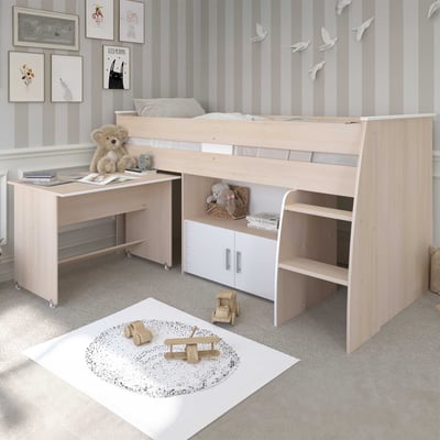 Halfhoogslaper met bureau Charly 90x200 