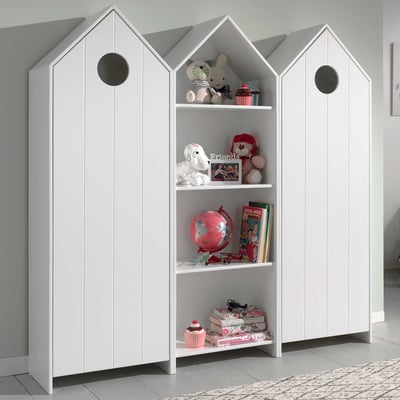 2 Kledingkasten + boekenkast Casami - wit