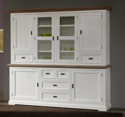 Dressoir Carzo 225cm, 2 deuren & 3 lades - Havanna eiken decor/wit Dressoir Carzo 225cm, 2 deuren & 3 lades - Havanna eiken decor/wit