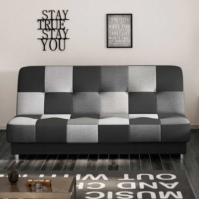 Slaapbank Massimo | 90 x 190 cm | Zwart-wit