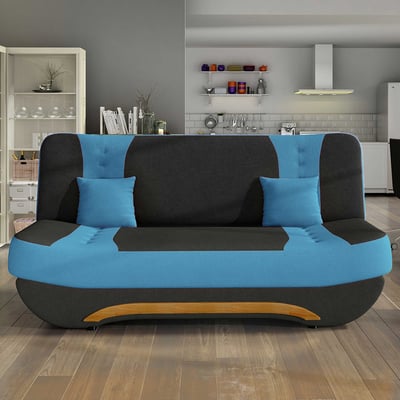Driezitzetel Ivanović | 182 x 90 x 88 cm | Met bedfunctie | Blauw-zwart Driezitzetel Ivanović | 182 x 90 x 88 cm | Met bedfunctie | Blauw-zwart