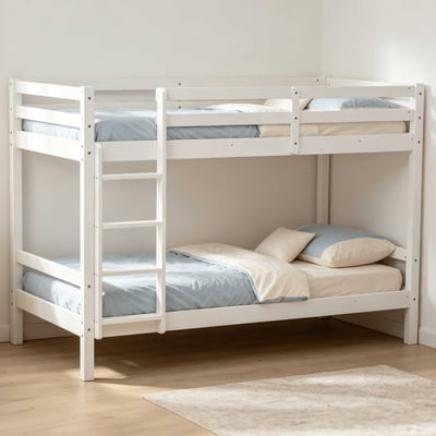 Stapelbed Oslo - 90x200cm - massief dennenhout - wit
