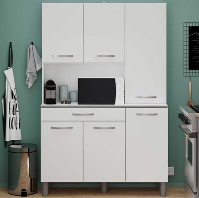 Buffetkast Eko met 6 deuren & 1 lade - wit