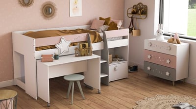 Kinderkamer Stellar: hooslaper 90x200cm en commode Kinderkamer Stellar: hooslaper 90x200cm en commode