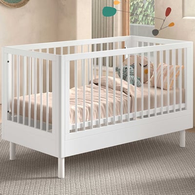 Babybed Forrest 70 x 140cm - verstelbaar - wit beukenhout