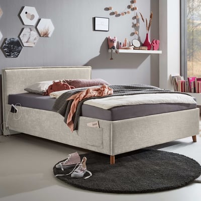 Eenpersoonsbed Ollie | 120 x 200 cm | Beigekleurig design Eenpersoonsbed Ollie | 120 x 200 cm | Beigekleurig design